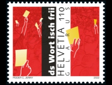 Post-Briefmarke «ds Wort isch frii»